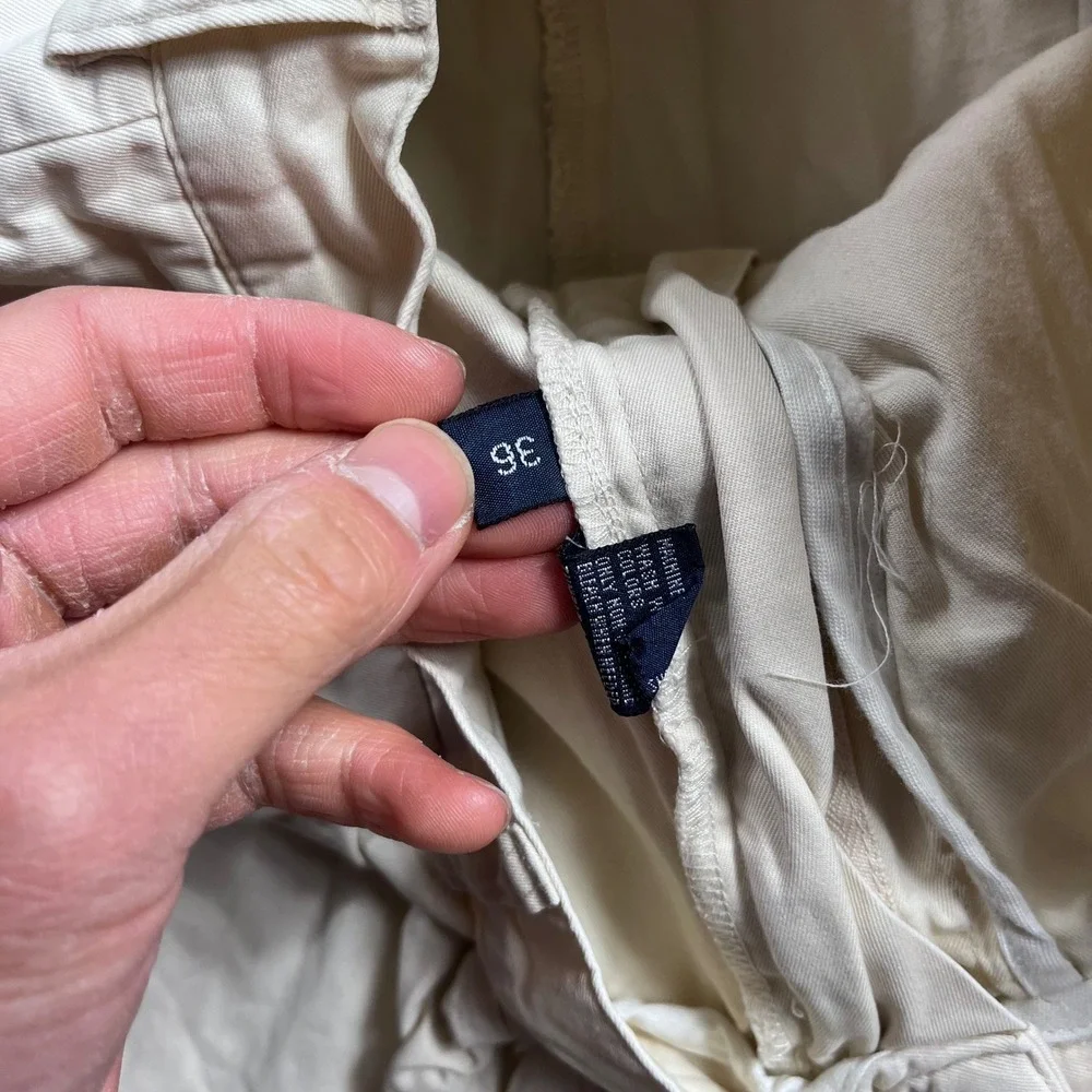 Polo Ralph Lauren Tyler‎ Short Mens 36 Tan Khaki Pleated Chino Cotton 100%